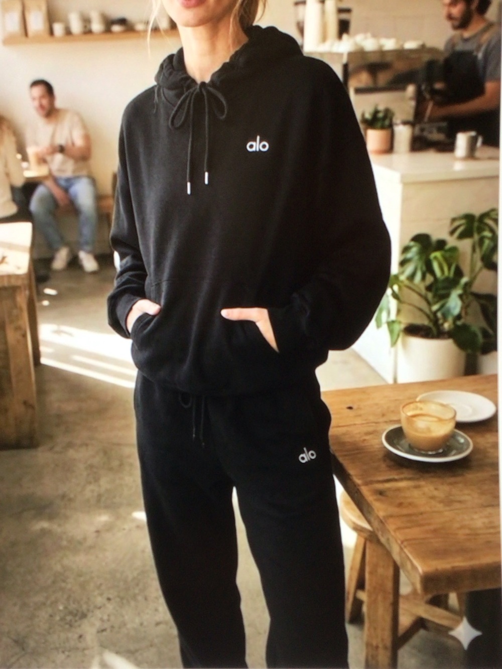 ALO Yoga Black Hooded Sweatshirt